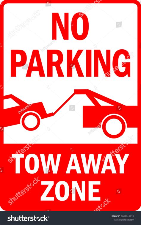 No Parking Tow Away Zone Sign Stock Vector Royalty Free 1862019823