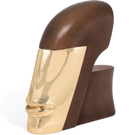 Edition Strassacker Bronzeskulptur Kopf mit Maske von Günther Stimpfl