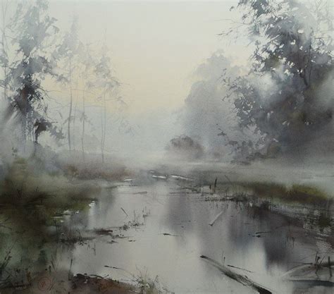 Ilya Ibryaev MORNING IN THE FOREST watercolor 54х48 cm