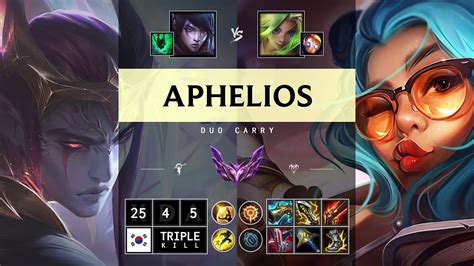 Aphelios ADC Vs Zeri Triple Kill Legendary KR Master Patch 14 15