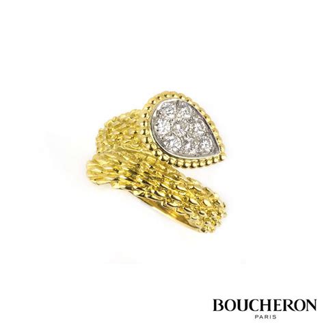 Boucheron K Yellow Gold Diamond Set Serpent Boh Me Ring Rich Diamonds