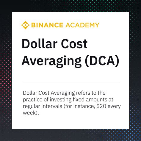 Binance Academy On Twitter Dollar Cost Averaging DCA Is A Strategy