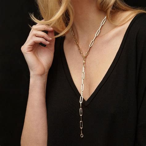 Long Y Necklace Etsy