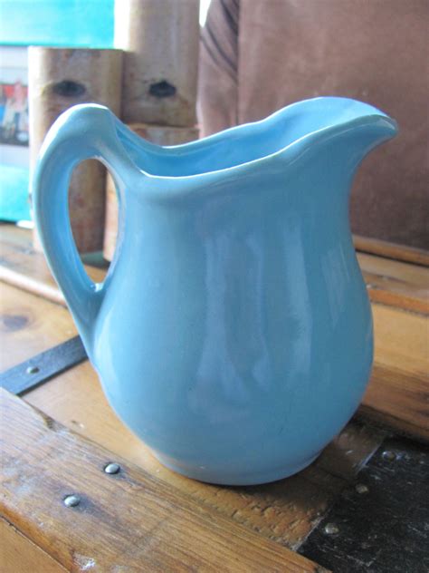 Pale Blue Vintage Ceramic Pitcher