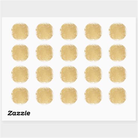 Glamour Elegant Faux Gold Glitter Blank Template Classic Round Sticker