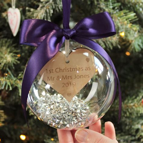 Personalised St Christmas Married As Mr Mrs Tree Bauble Etsy Uk