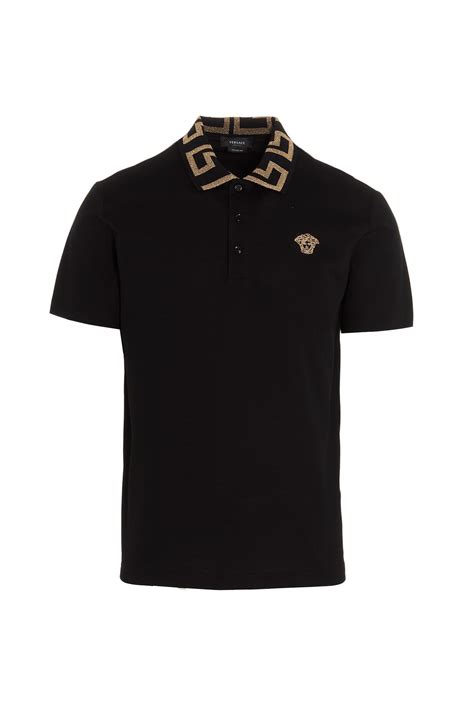 Versace Cotton Medusa Polo In Black For Men Lyst