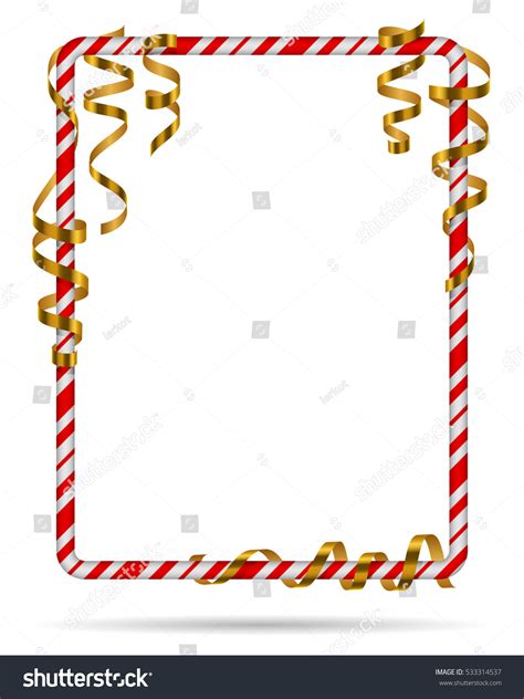 Blank Christmas Border Candy Cane Frame Stock Vector Royalty Free