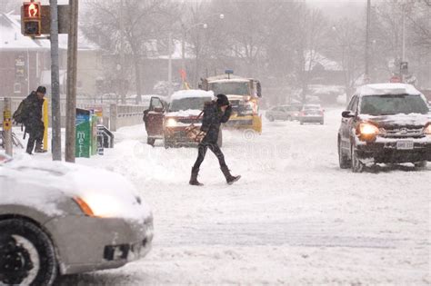 Winter Storm Hits Toronto Editorial Photo Image Of Transportation