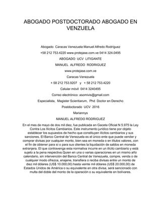 Abogado Postdoctorado Abogado En Venezuela PDF