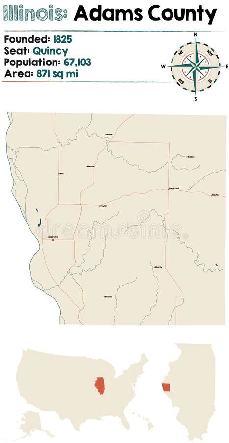 Mapa Do Condado De Adams Em Illinois Ilustra O Do Vetor Ilustra O