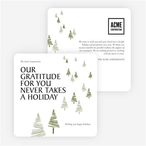 Sketched Trees Corporate Holiday Cards And Corporate Christmas Cards