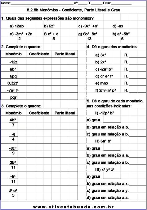 8 02 Expressões Algébricas Amath