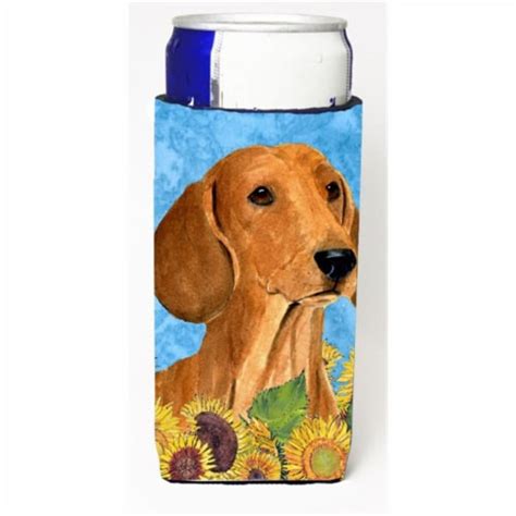 Dachshund In Summer Flowers Michelob Ultra Bottle Sleeves For Slim Cans