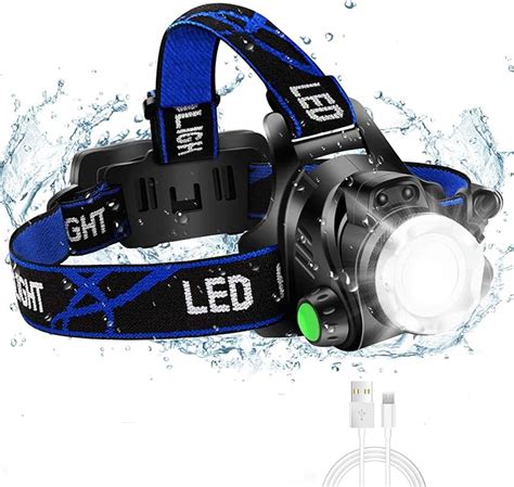 Super Bright Headlamp Usb Rechargeable Led Head Lamp Ipx4 Zoomable