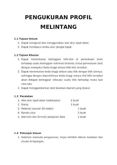 Docx Pengukuran Profil Melintang Dokumen Tips