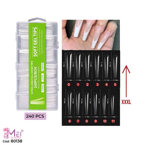 Tips Soft Gel Coffin XXXL Mei De Moda