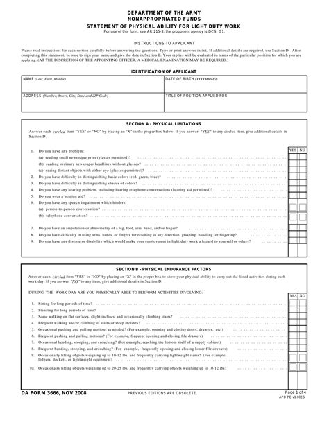 Da Form 3666 ≡ Fill Out Printable Pdf Forms Online