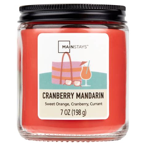 Mainstays Cranberry Mandarin Scented Single Wick Twist Jar Candle Oz