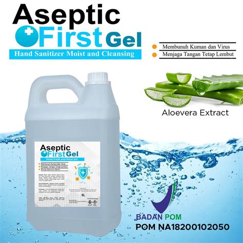 Jual HAND SANITIZER GEL 5 LITER ASEPTIC FIRST HANDSANITIZER FRESH DAN