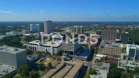 Aerial Drone Approach Downtown Tallahassee Florida Stock Footage Approach Downtown Aerial Drone