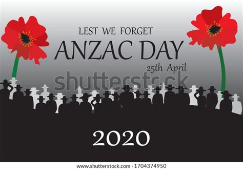 Anzac Day 2020 Vector Art Stock Vector Royalty Free 1704374950