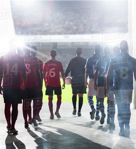 Silhouette Of Soccer Players Walking To Field Stock Photo Dissolve