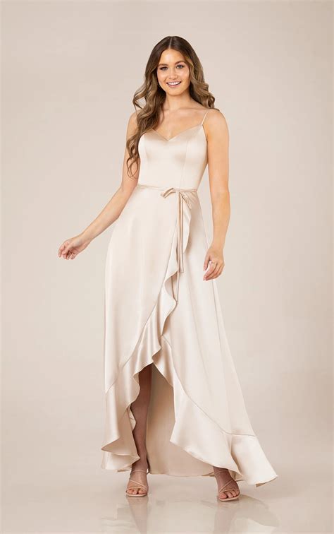 High Low Sweetheart Neckline Bridesmaid Dress With Spaghetti Straps