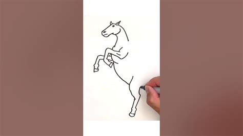 How To Draw A Horse Rearing Easy Shorts Youtube