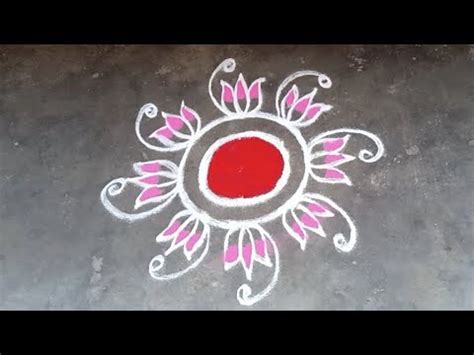 Thai Matham Lotus Rangoli Designcolourful Friday Kolamsimple Flower