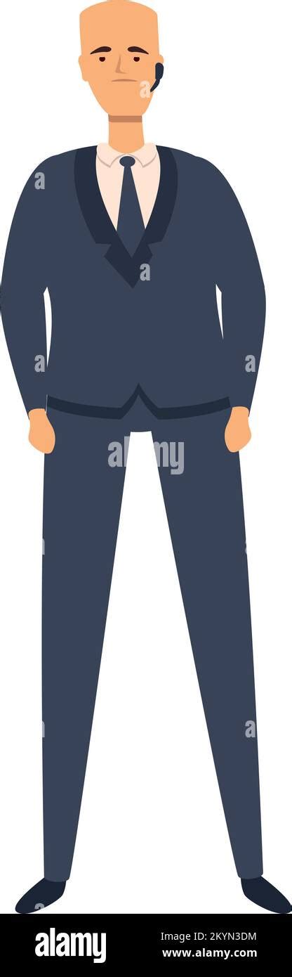 Icono Oficial Vector De Dibujos Animados Guardia De Seguridad Hombre