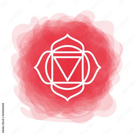 Muladhara Icon The First Root Chakra Vector Red Smoky Circle Line