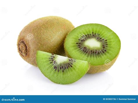 Whole Kiwi Fruit And His Sliced Segments Stock Photography