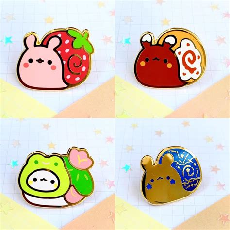 Snailie Mini Pins Blushsprout On Etsy