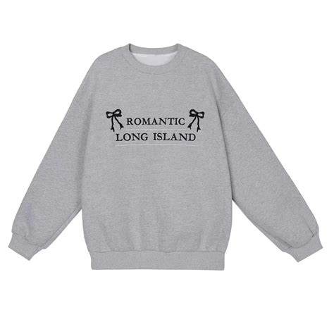 Grey Romantic Long Island Sweatshirt Luxandluxy