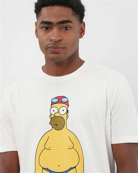 Riachuelo Camiseta Masculina Homer De Sunga Branca Fox The Simpsons