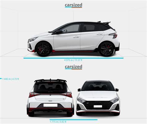 Hyundai I20 2021 Present Dimensions Side View