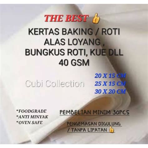 Jual KERTAS BAKING PAPER ALAS LOYANG OVEN KERTAS ROTI PUTIH TERMURAH