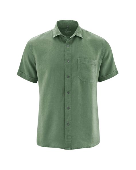 Camisa manga corta de hombre 100 cáñamo 100 natural Fieito