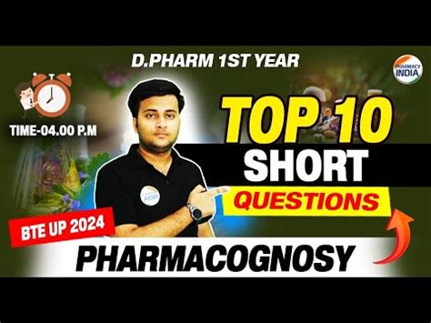 Pharmacognosy Top Short Questions D Pharma St Year