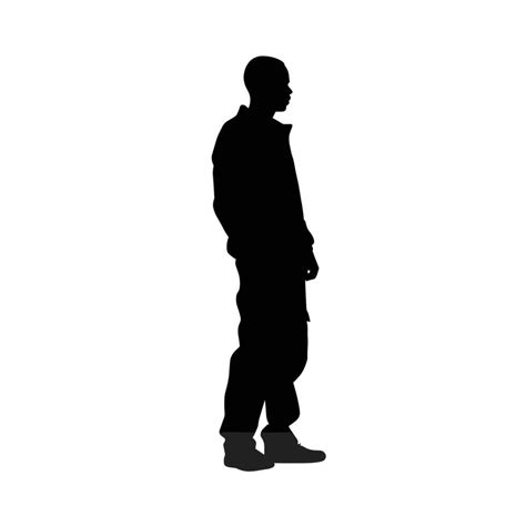 Casual Man Standing Side Profile Silhouette 45339478 Vector Art at Vecteezy