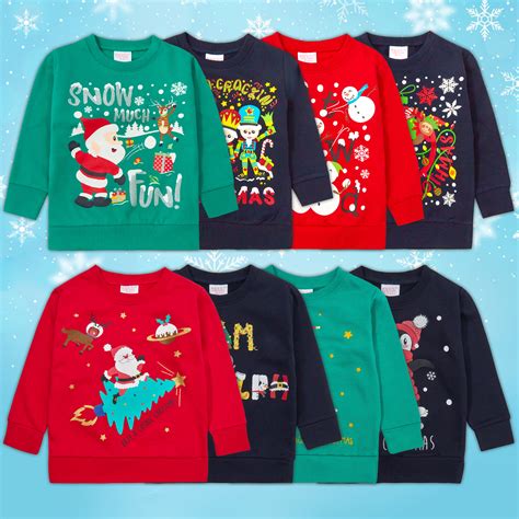 Kids Girls Boys Christmas Jumper Toddler Unisex Xmas Novelty Sweater 2