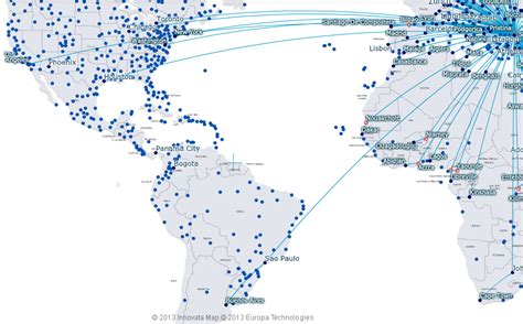 Turkish Airlines route map - North and South America