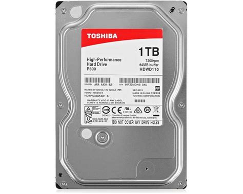 TOSHIBA Hard Disk 1TB 3 5 SATA III 64MB 7 200rpm HDWD110UZSVA P300