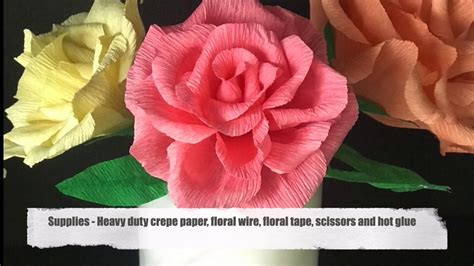 Crepe Paper Rose Tutorial Youtube