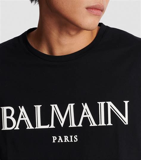 Mens Balmain Black Logo T Shirt Harrods Countrycode