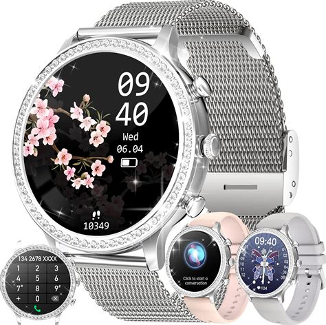 ZKCREATION Montre Connectée Intelligente Femme Appel Smartwatch