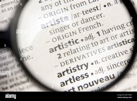 Artistic Word Or Phrase In A Dictionary Stock Photo Alamy