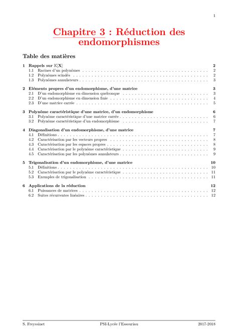 Réduction des endomorphismes et des matrices carrées Cours AlloSchool