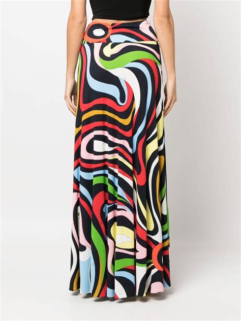 Pucci Marmo Print Maxi Skirt Farfetch